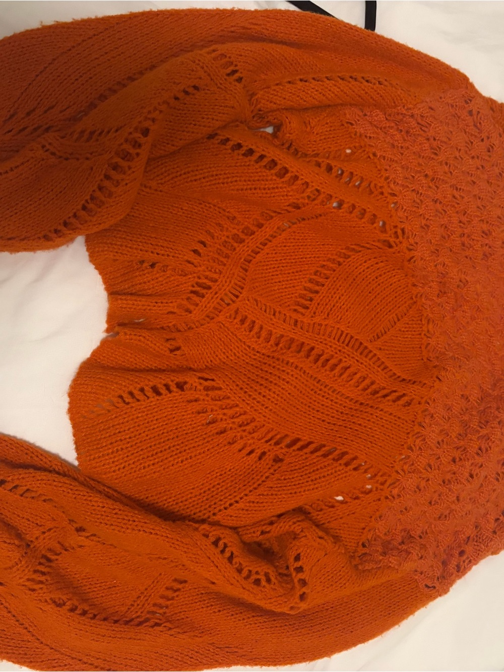 Free People Electric Orange Lily Snowball Knit Sweater - Picture 4 of 5